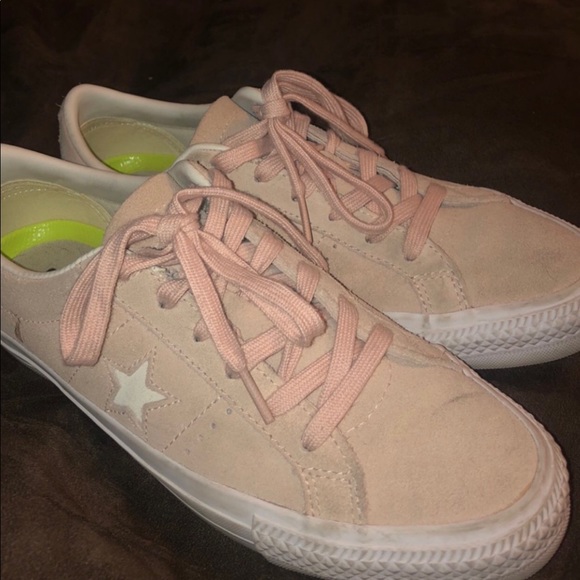 pink suede converse one star